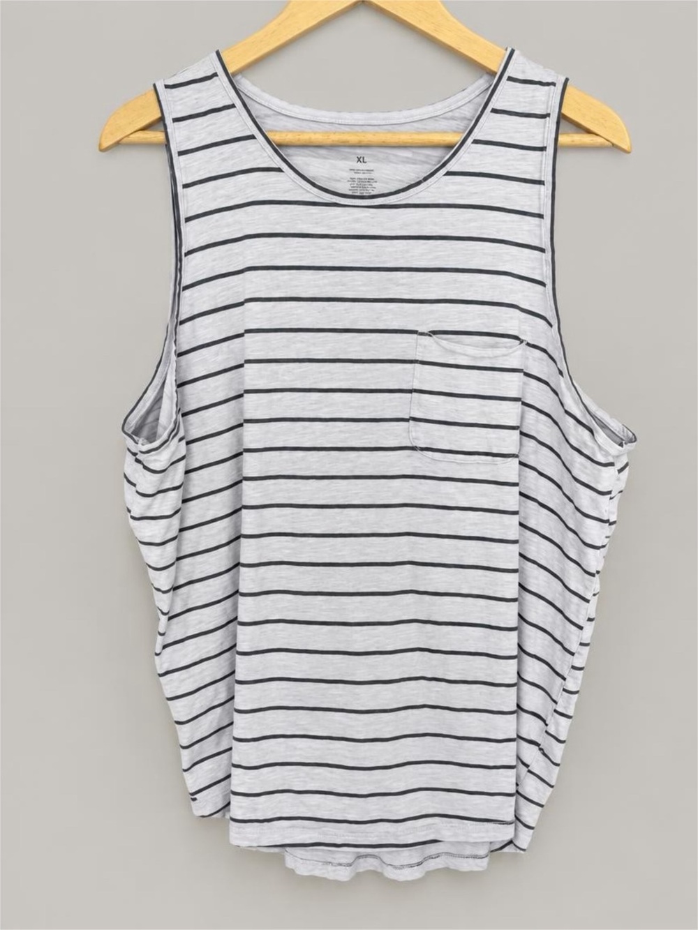 Sonoma Pale Lilac & Navy Striped Pocket Tank - XL